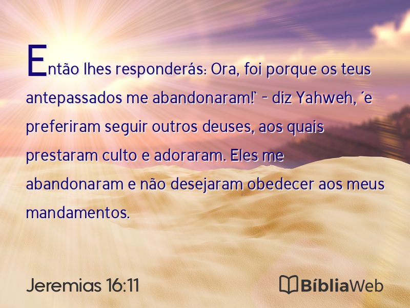 Jeremias 16:11 em imagem para compartilhar
