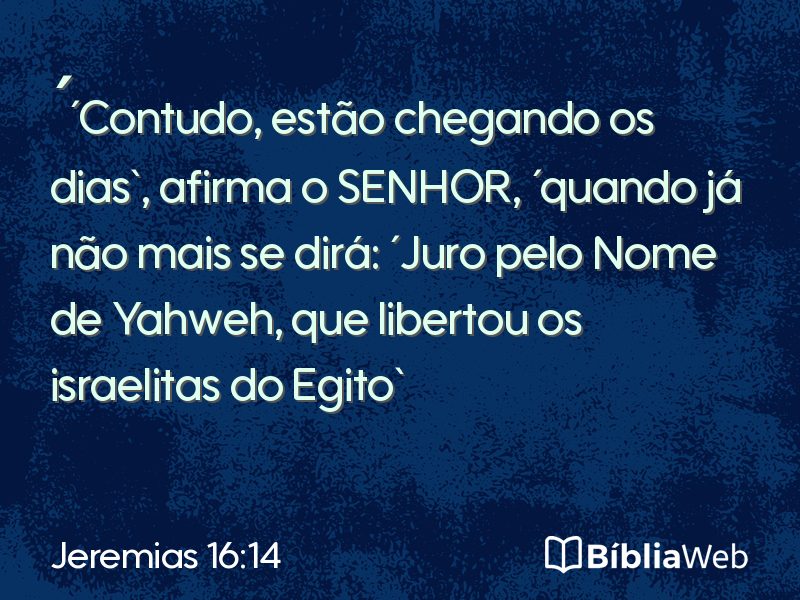 Jeremias 16:14 em imagem para compartilhar