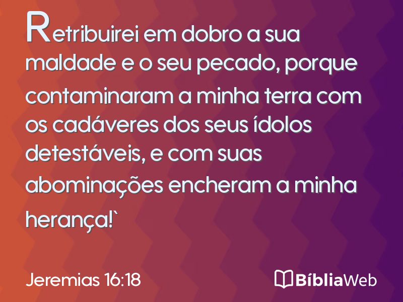 Jeremias 16:18 em imagem para compartilhar
