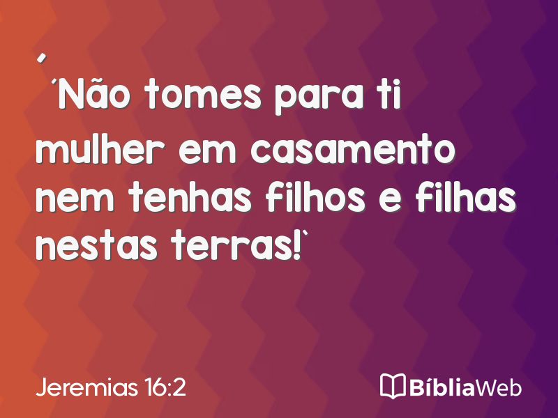 Jeremias 16:2 em imagem para compartilhar
