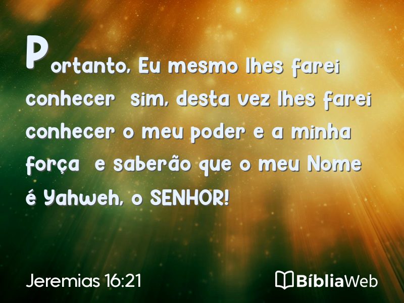 Jeremias 16:21 em imagem para compartilhar