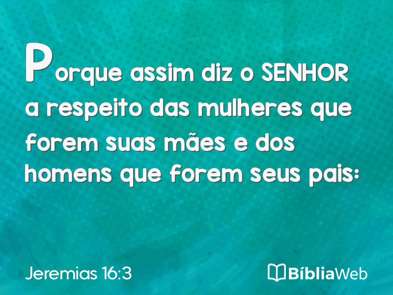 Jeremias 16:3 em imagem para compartilhar