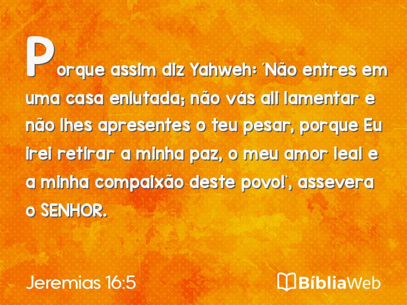 Jeremias 16:5 em imagem para compartilhar
