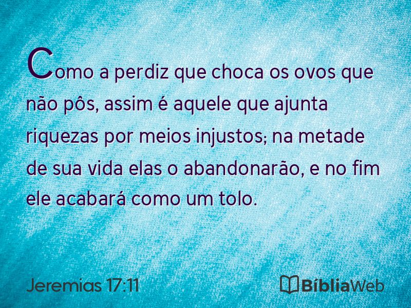 Jeremias 17:11 em imagem para compartilhar