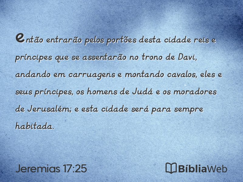 Jeremias 17:25 em imagem para compartilhar