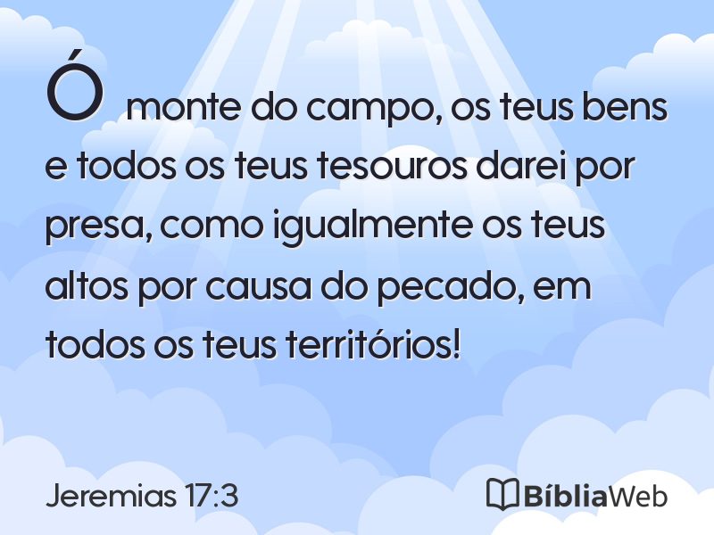 Jeremias 17:3 em imagem para compartilhar