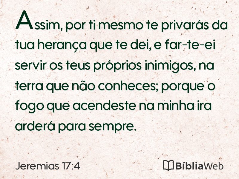 Jeremias 17:4 em imagem para compartilhar