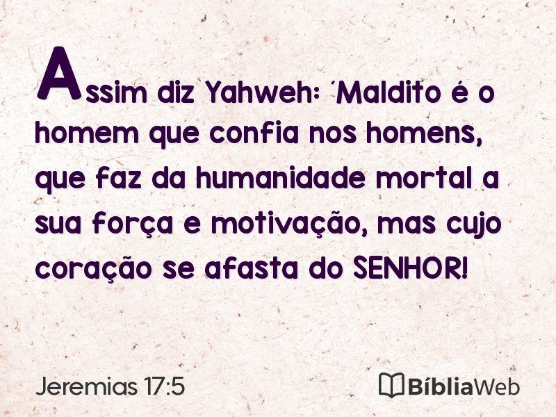 Jeremias 17:5 em imagem para compartilhar