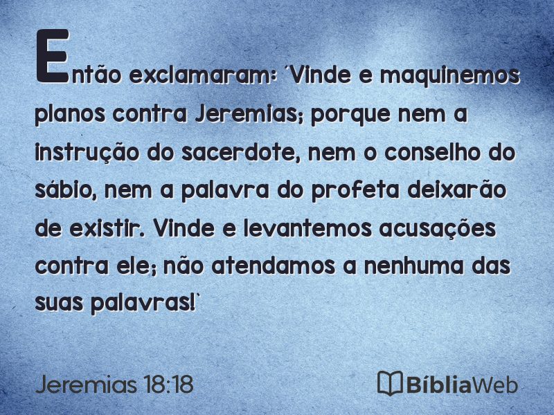 Jeremias 18:18 em imagem para compartilhar