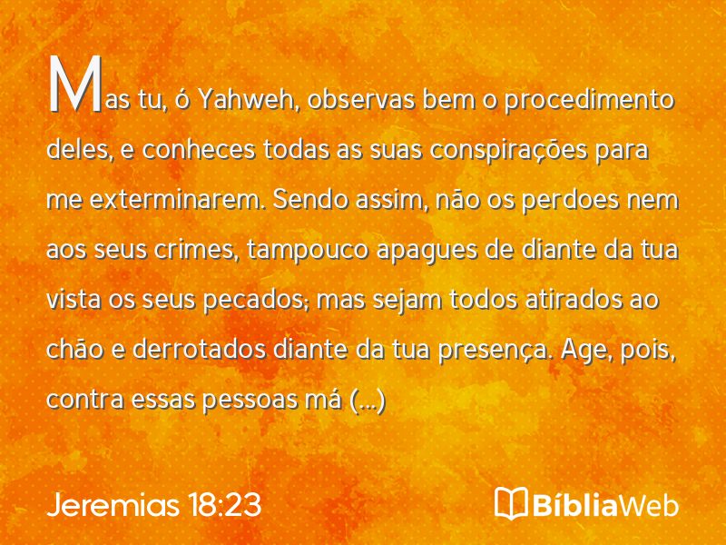 Jeremias 18:23 em imagem para compartilhar