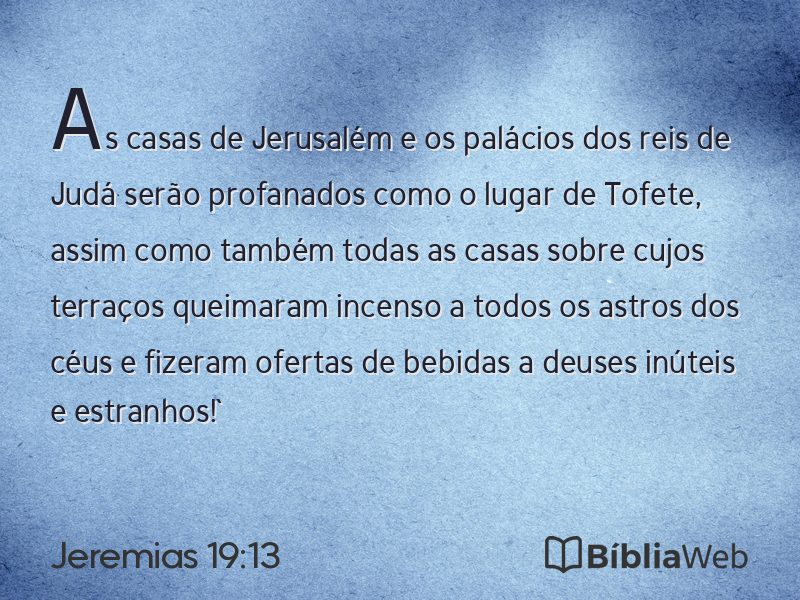 Jeremias 19:13 em imagem para compartilhar