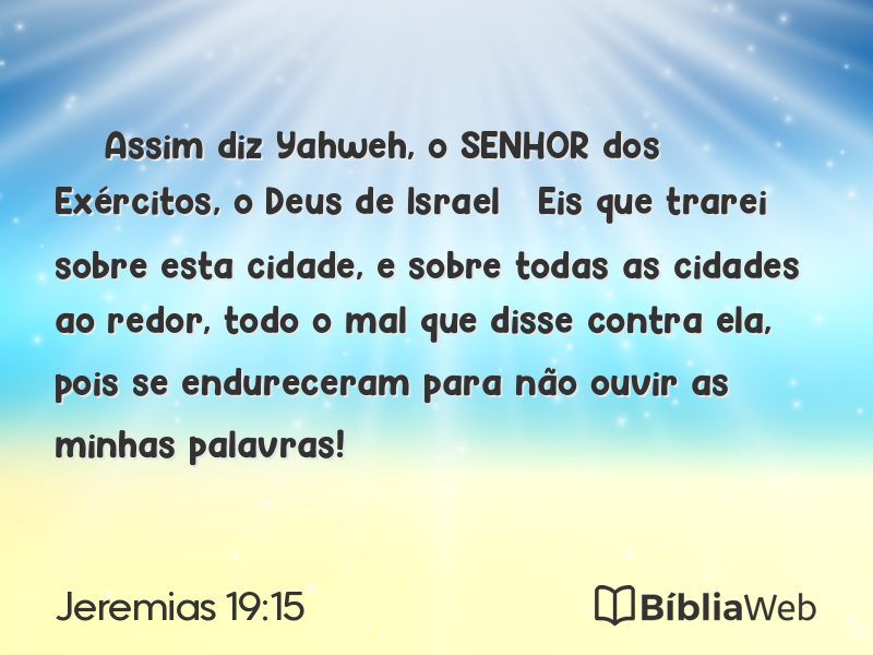 Jeremias 19:15 em imagem para compartilhar