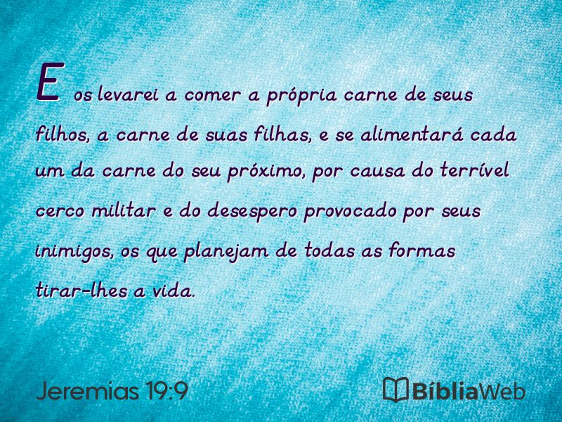 Jeremias 19:9 em imagem para compartilhar