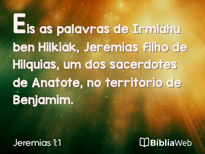 Jeremias 1:1 em imagem para compartilhar