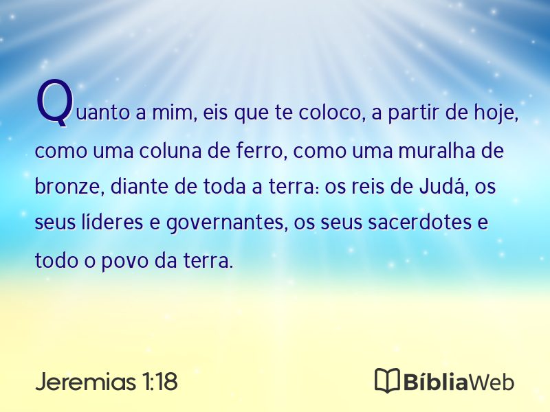 Jeremias 1:18 em imagem para compartilhar