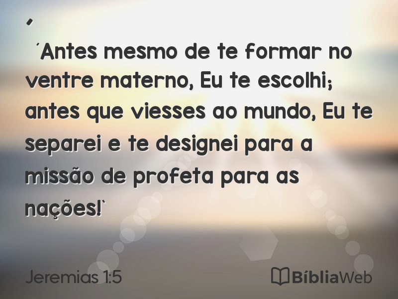Jeremias 1:5 em imagem para compartilhar