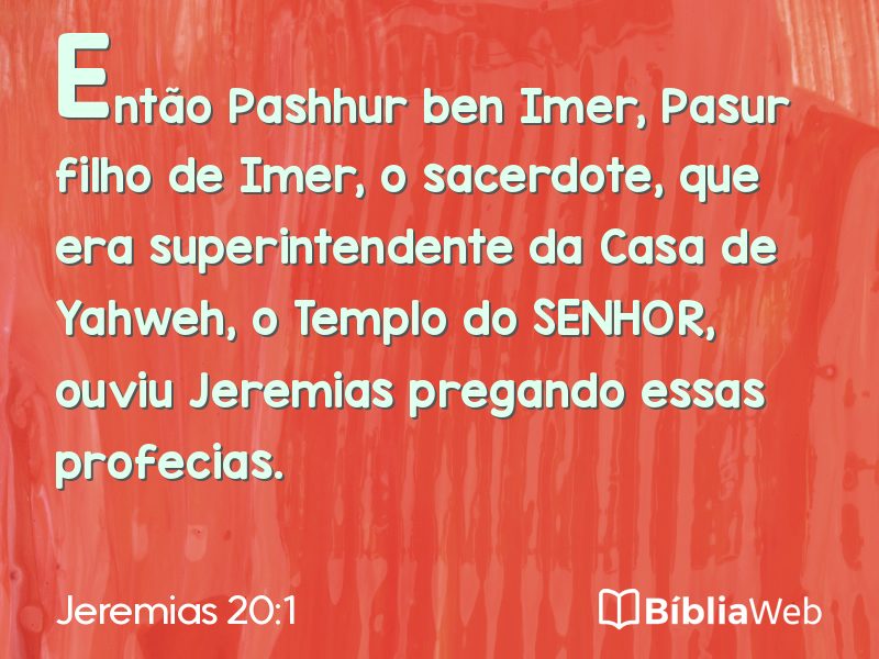 Jeremias 20:1 em imagem para compartilhar