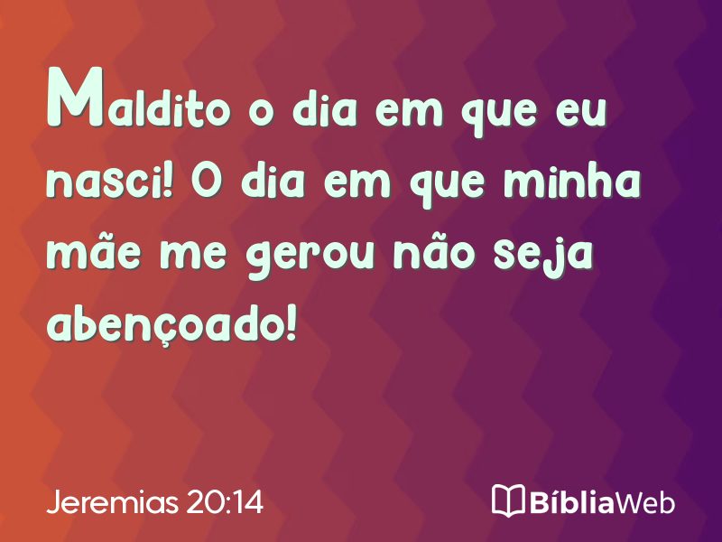 Jeremias 20:14 em imagem para compartilhar