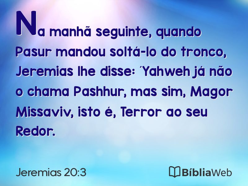 Jeremias 20:3 em imagem para compartilhar