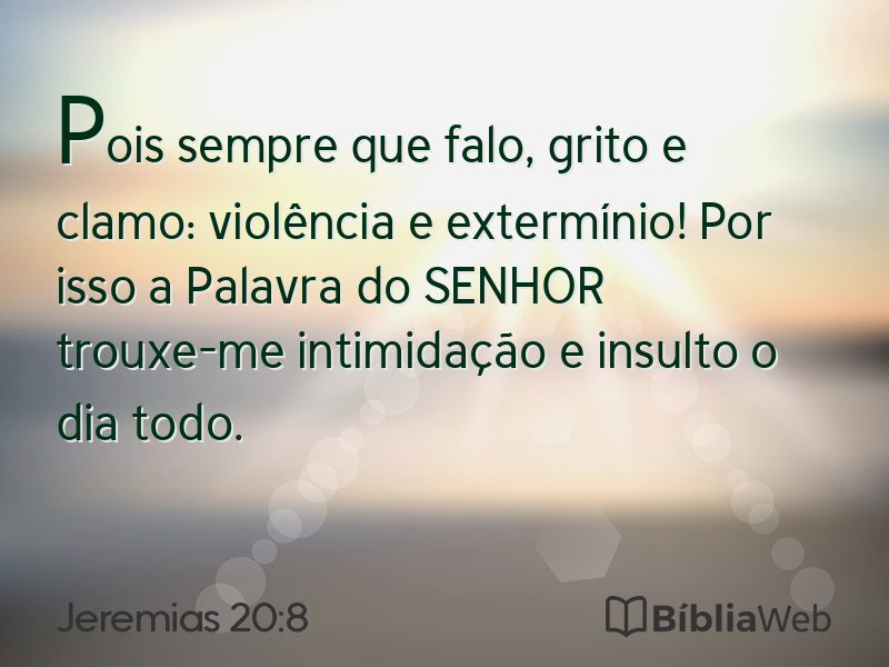 Jeremias 20:8 em imagem para compartilhar