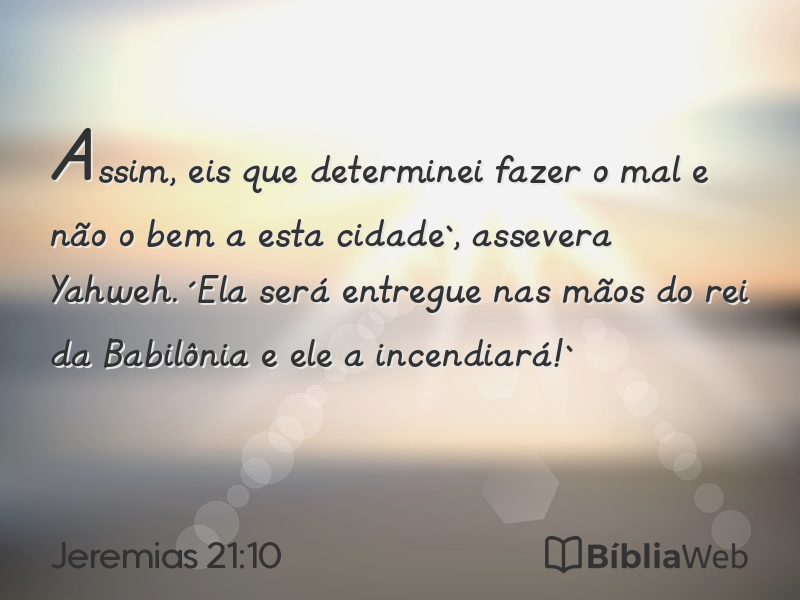 Jeremias 21:10 em imagem para compartilhar