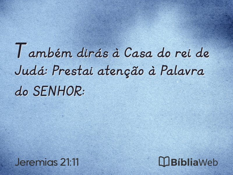 Jeremias 21:11 em imagem para compartilhar
