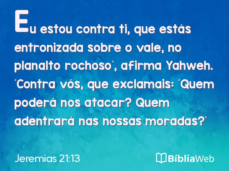 Jeremias 21:13 em imagem para compartilhar
