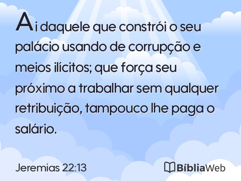 Jeremias 22:13 em imagem para compartilhar