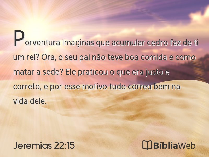 Jeremias 22:15 em imagem para compartilhar