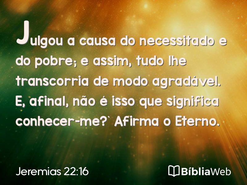 Jeremias 22:16 em imagem para compartilhar