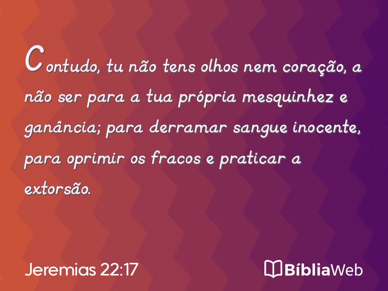 Jeremias 22:17 em imagem para compartilhar