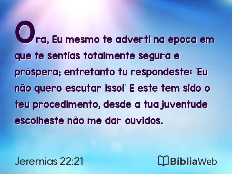 Jeremias 22:21 em imagem para compartilhar