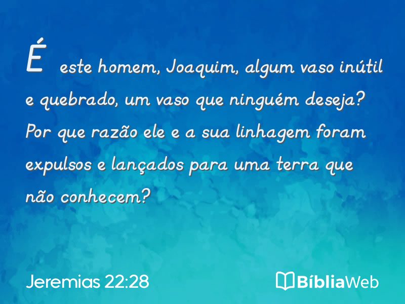 Jeremias 22:28 em imagem para compartilhar