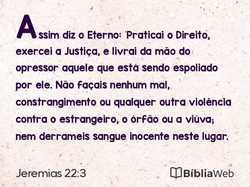 Jeremias 22:3 em imagem para compartilhar
