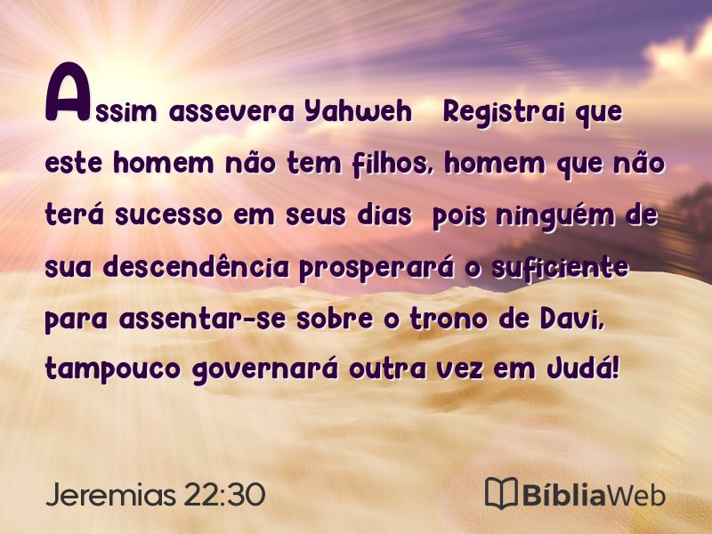 Jeremias 22:30 em imagem para compartilhar