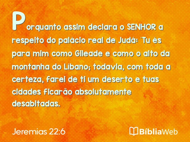 Jeremias 22:6 em imagem para compartilhar
