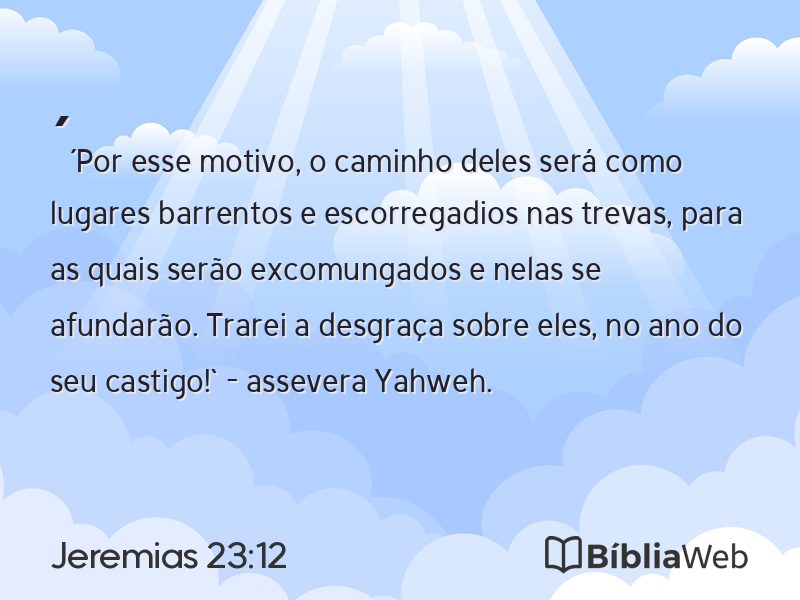 Jeremias 23:12 em imagem para compartilhar