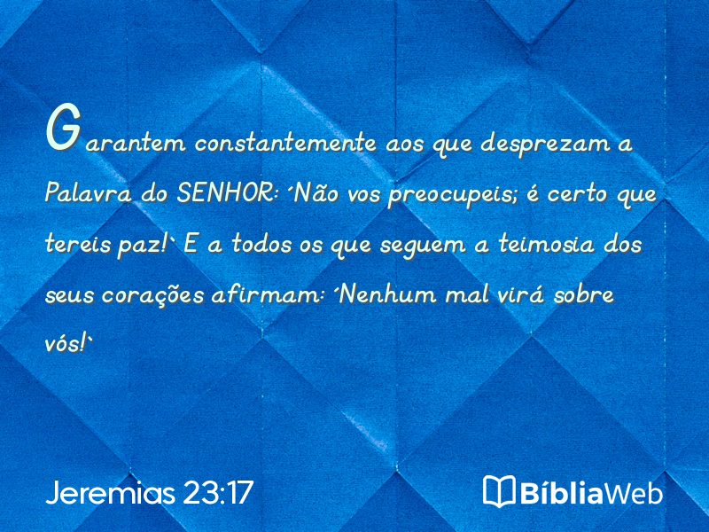 Jeremias 23:17 em imagem para compartilhar