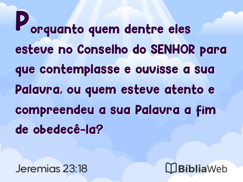 Jeremias 23:18 em imagem para compartilhar