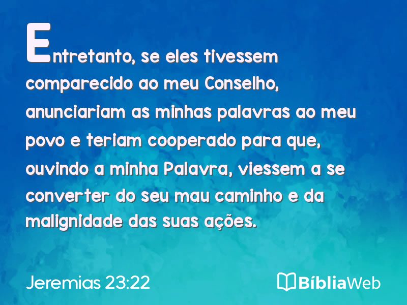 Jeremias 23:22 em imagem para compartilhar