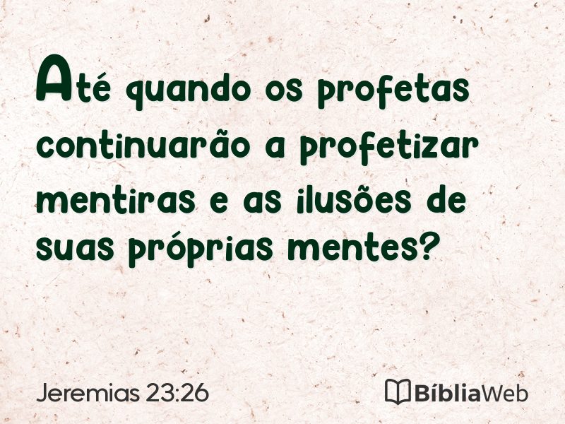 Jeremias 23:26 em imagem para compartilhar