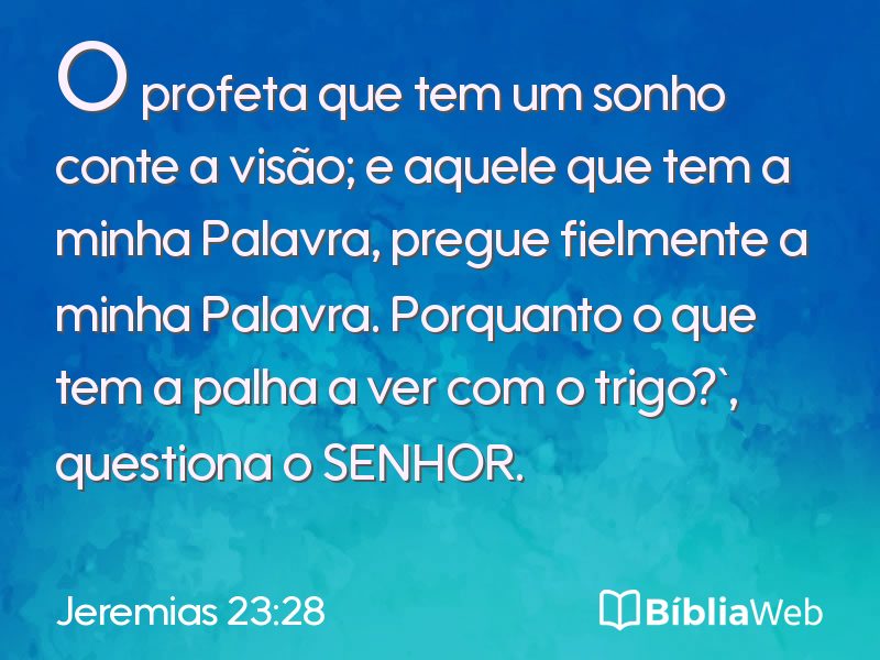 Jeremias 23:28 em imagem para compartilhar