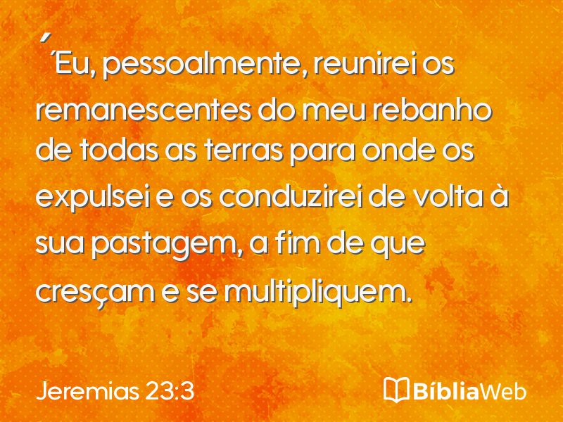 Jeremias 23:3 em imagem para compartilhar