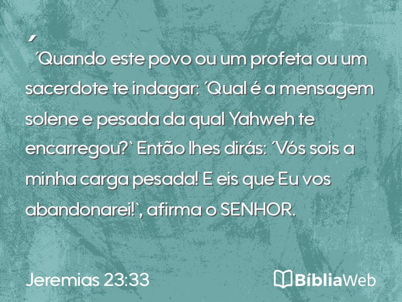 Jeremias 23:33 em imagem para compartilhar