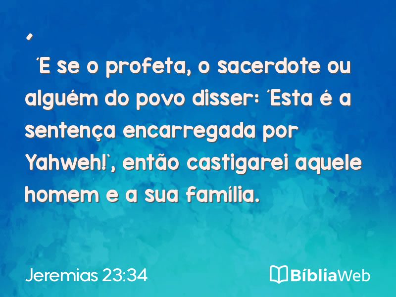 Jeremias 23:34 em imagem para compartilhar
