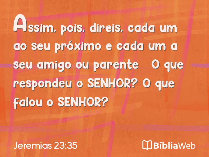 Jeremias 23:35 em imagem para compartilhar