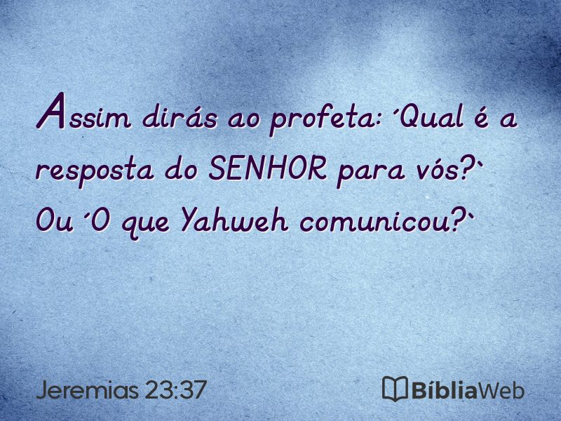 Jeremias 23:37 em imagem para compartilhar
