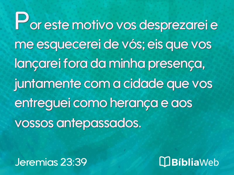 Jeremias 23:39 em imagem para compartilhar