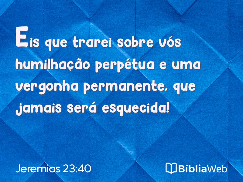 Jeremias 23:40 em imagem para compartilhar