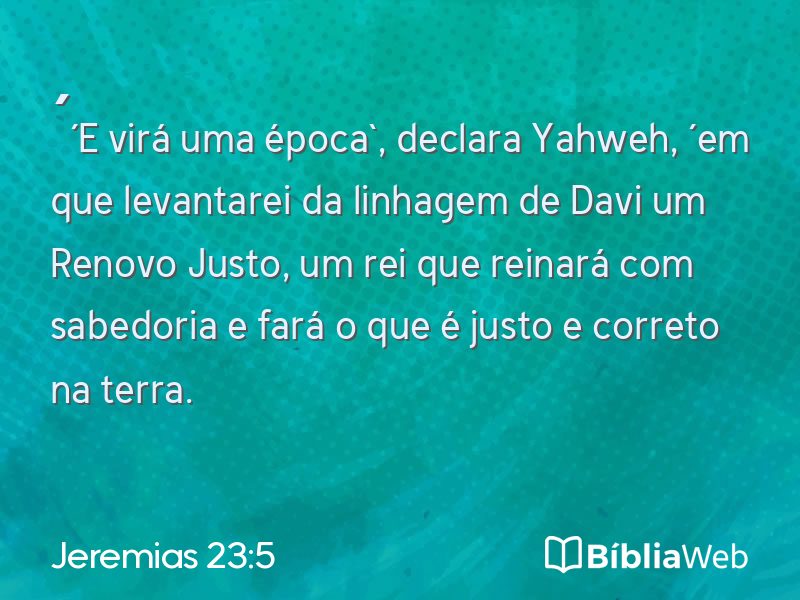 Jeremias 23:5 em imagem para compartilhar